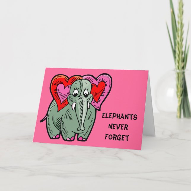 Carte Elephant Valentine (Devant)