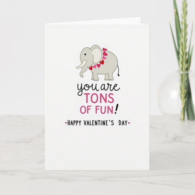 Carte éléphant Valentine Tons Of Fun (Devant)