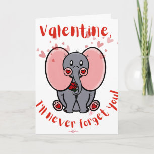 Carte Elephant Valentine's Day