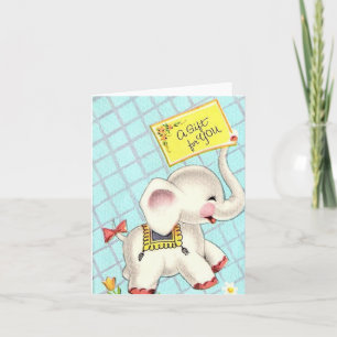 Carte éléphant vintage