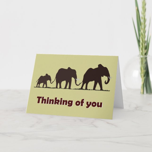 Carte Éléphants Pensée Pour Vous (Devant)