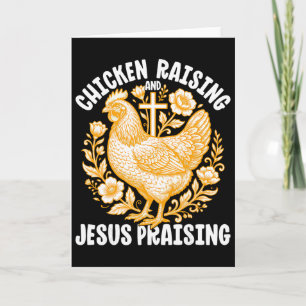 Carte Élevage de poulets louant Jésus Coq chrétien F