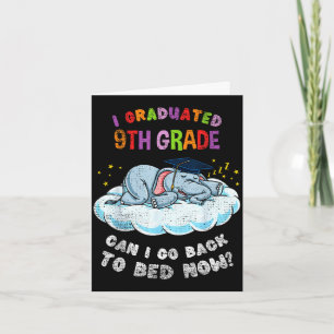 Carte Élève éléphant de 9e année diplômé drôle remise de