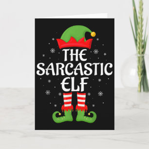 Carte Élève sarcastique Noël Famille Équipe de lutins co