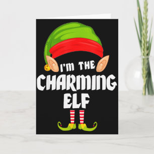 Carte Elf charmant drôle, tenue de groupe familiale asso