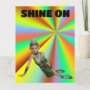 Carte ELF CUTE GIRL SHINE ON BANTHDAY Greeting Card