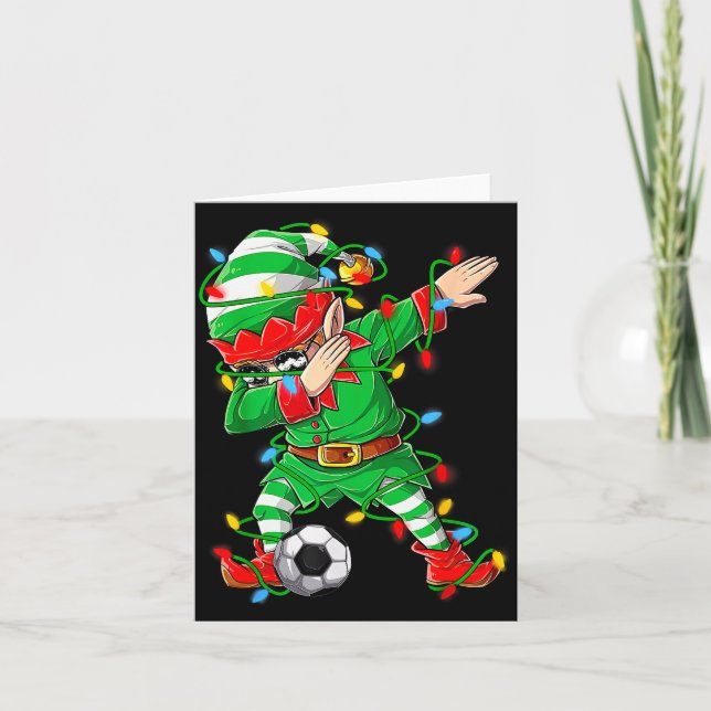 Carte Elf Dabbing Soccer Player Christmas Dab Xmas  (Devant)