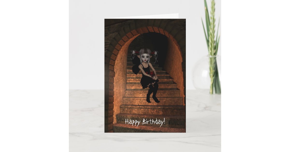 Carte Elf Feerique Darkwolf Raven Le Joyeux Anniversaire Zazzle Fr