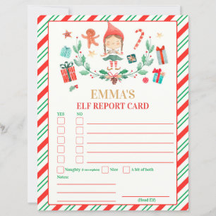 Carte Elf Report personnalisée Carte Elf Holiday