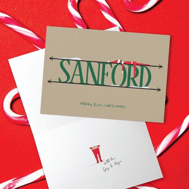 Carte Elf Shenanigans Vert & Tan Plié (Créateur téléchargé)