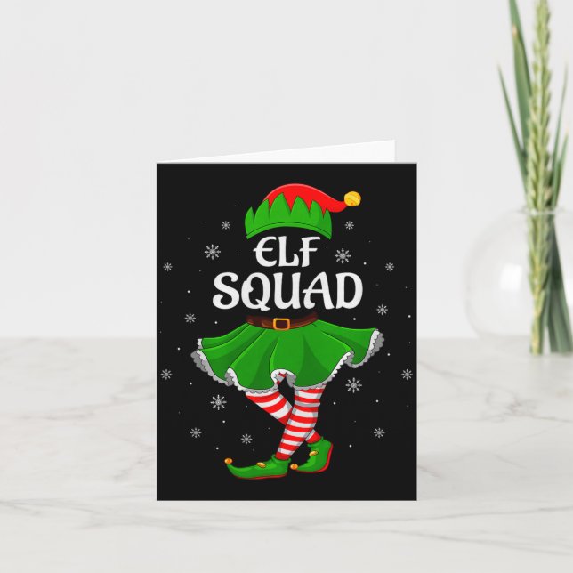 Carte Elf Squad Christmas Matching Family Girls Women El (Devant)