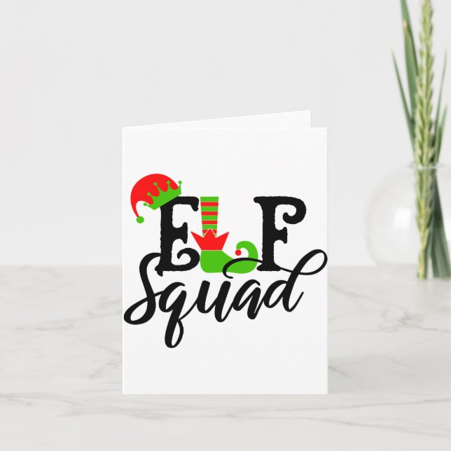 Carte Elf Squad Modern Tygraphy Christmas Holidays  (Devant)