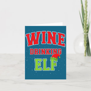 Carte Elfe buveur de vin Noël Famille Groupe assorti