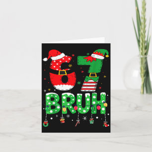 Carte Elfe de Noël drôle 67 Bruh Meme de Noël Six Sept 6