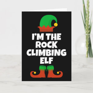 Carte Elfe drôle d'escalade de rochers Noël Xmas Grimpeu