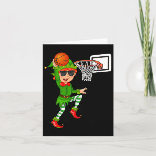 Carte Elfe Jouer au basket-ball Thanksgiving Noël 2021