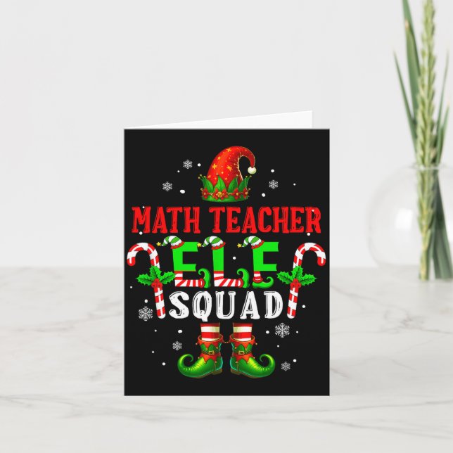 Carte Elfe professeur de maths équipe chapeau chaussures (Devant)