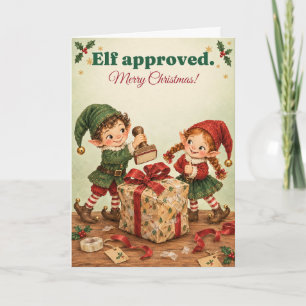 Carte Elfes approuvés Noël drôle d'elfes