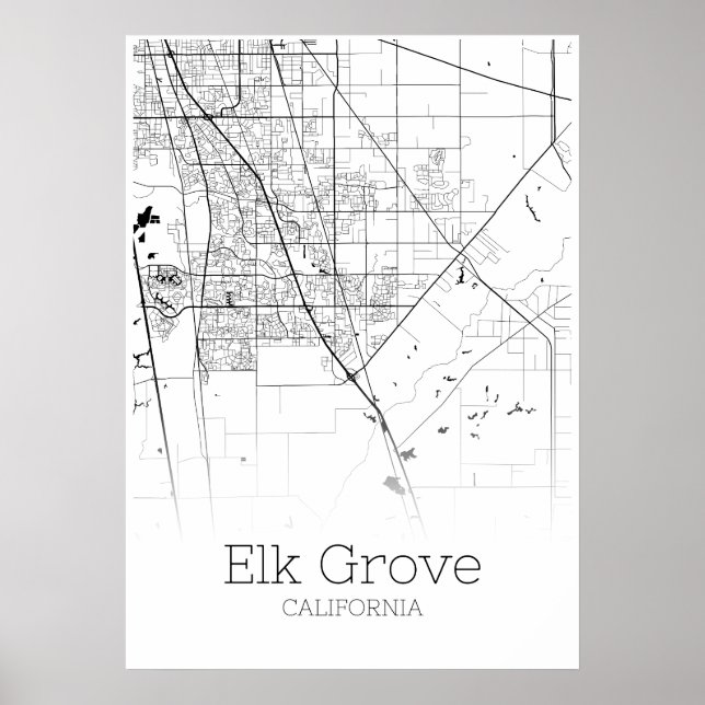 Carte Elk Grove - California - City Map Poster (Devant)