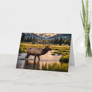 Carte Elk Traversant la rivière Anniversaire