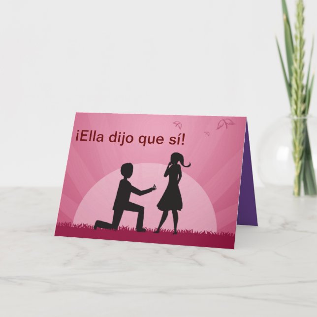 Carte Elle a dit Oui, en espagnol (Devant)
