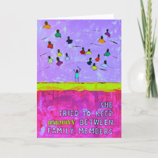 Carte Elle a essayé de garder l'HARMONIE entre les