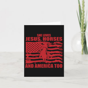 Carte Elle Aime Jésus Chevaux Et L'Amérique Trop Horseba