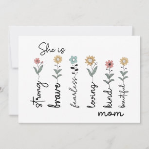 Carte Elle est forte, courageuse, intrépide, joyeuse fêt
