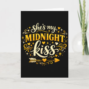 Carte Elle est mon baiser de minuit Bonne année appariem