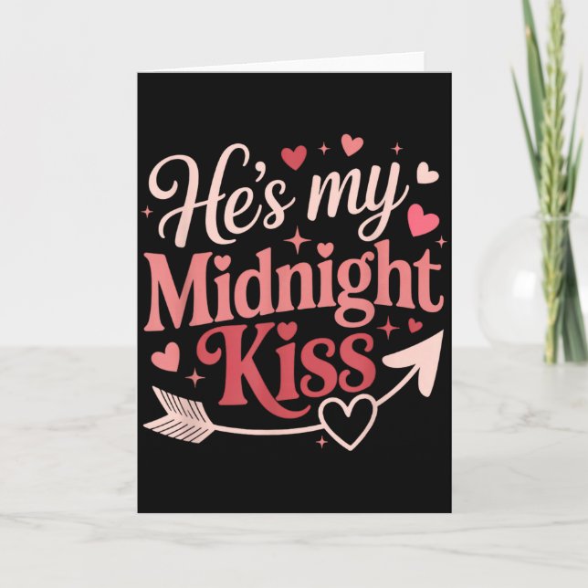 Carte Elle est mon baiser de minuit romantique Saint-Val (Devant)