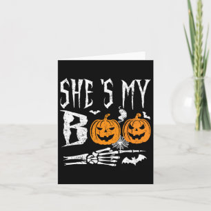 Carte Elle est My Boo Skeleton Citrouille Halloween Matc