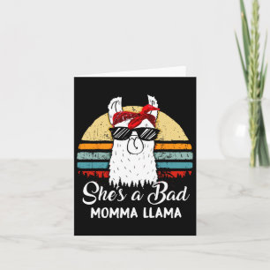 Carte Elle est une maman lama drôle rétro vintage maman