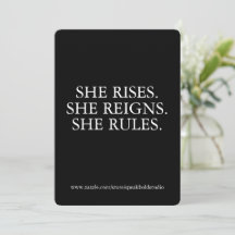 Carte Elle règne – Cadeau de citation féministe mo