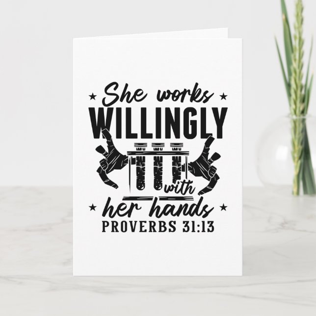 Carte Elle Travaille Volontiers Lab Tech Technicien De L (Devant)