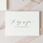 Carte Ellesmere À Ma Femme Jour De Mariage<br><div class="desc">La carte de mariage Ellesmere présente un design minimaliste moderne sur un arrière - plan blanc pour un look propre et simple. L'en-tête de script est une image qui ne peut pas être modifiée. Tous les autres textes sont entièrement modifiables. Pour une personnalisation plus avancée de cette conception, il suffit...</div>
