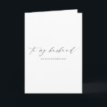 Carte Ellesmere À Mon Mari<br><div class="desc">La carte de mariage Ellesmere présente un design minimaliste moderne sur un arrière - plan blanc pour un look propre et simple. L'en-tête de script est une image qui ne peut pas être modifiée. Tous les autres textes sont entièrement modifiables. Pour une personnalisation plus avancée de cette conception, il suffit...</div>