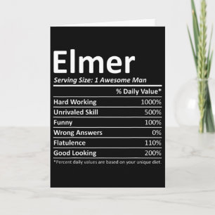 Carte Elmer Nutrition Funny Anniversaire Nom personnalis