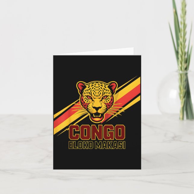 Carte Eloko Makasi drôle Léopard Dr Congo Garçons Vacay (Devant)