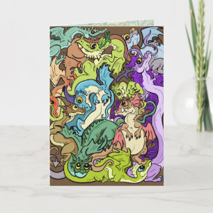 Carte Emballé dans les dragons du parti Anniversaire