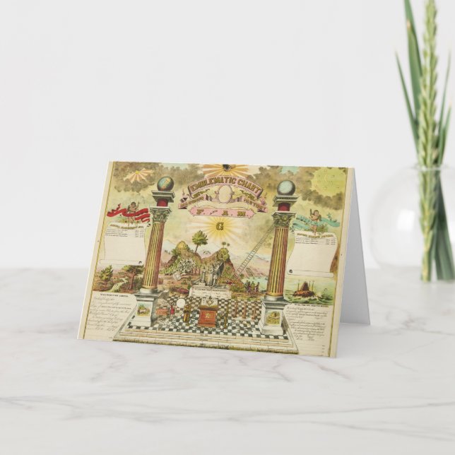 Carte Emblematic Chart and Masonic History of FAM (Devant)