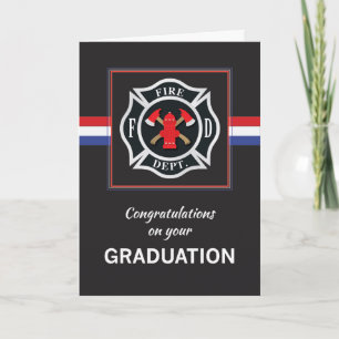 Carte Emblème de diplôme de l'académie des pompiers sur