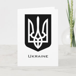 Carte Emblème graphique contemporain Tryzub d'Ukraine