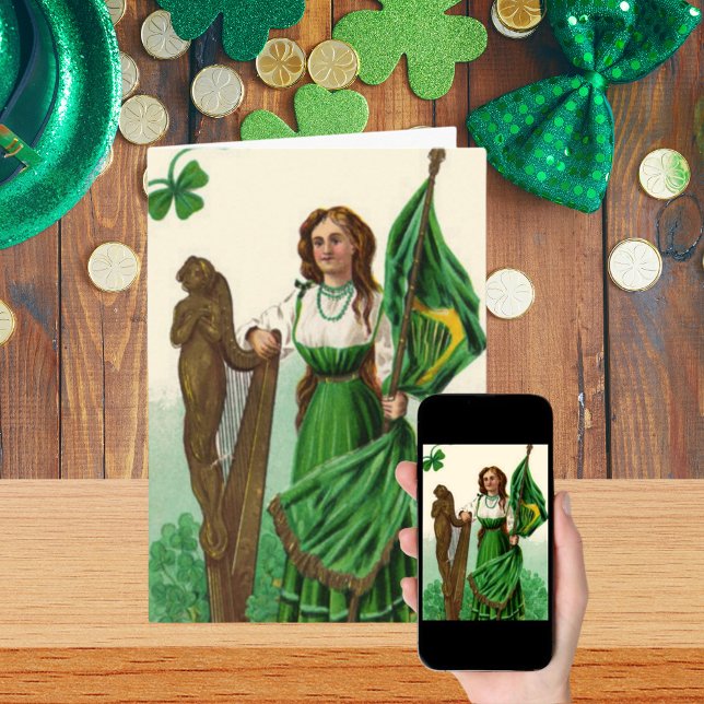 Carte Emblèmes vintages d'Erin (Vintage St. Patrick's Emblems of Erin Card)
