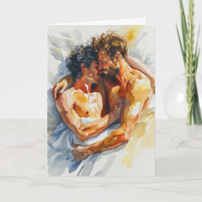Carte Embrassade aquarelle ensoleillée (Devant)