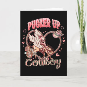 Carte Embrasse Cowboy Cupidon Saint-Valentin Western Cow