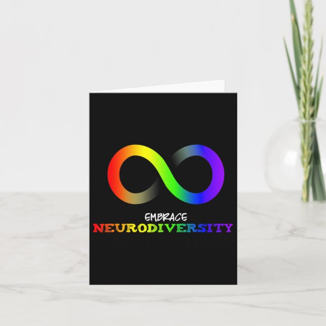 Carte Embrassez La Neurodiversité Autisme Asd Adhd Rainb (Devant)
