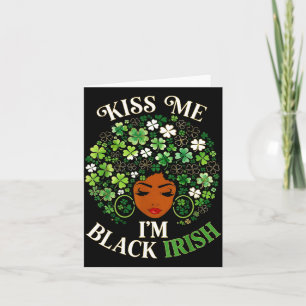 Carte Embrassez noir irlandais drôle St Patrick femmes a