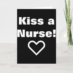 Carte Embrassez une infirmière mignonne rouge et blanc T