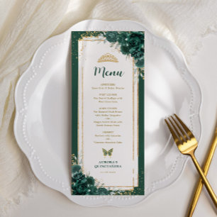 Carte Emerald Green Roses Quinceanera carte d'anni