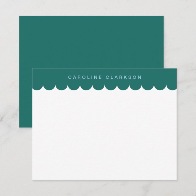 Carte Emerald Green Scallop Bordure (Devant / Derrière)